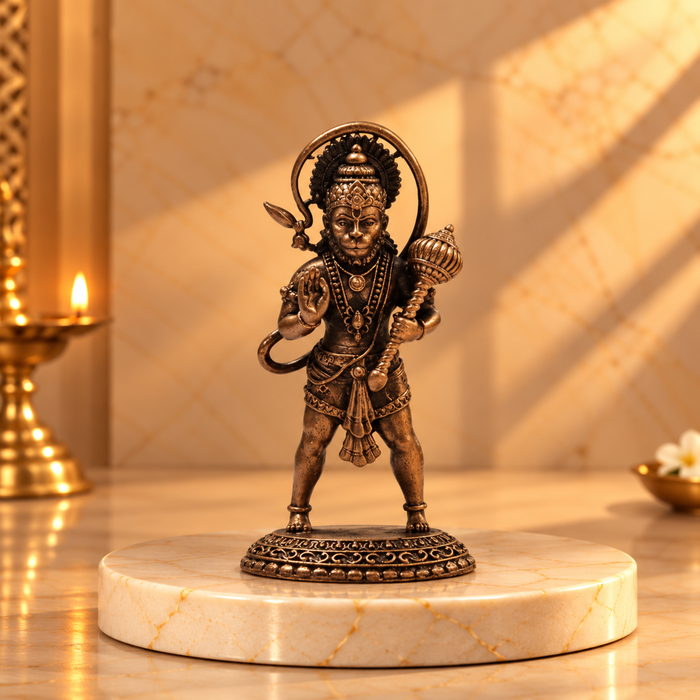 Copper Hanuman Idol, 65 Grams, 2.75 inches, Patina Antique Finish