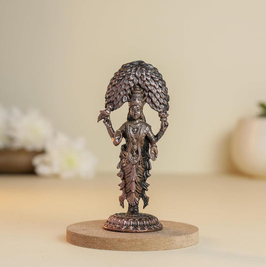 Vasavi 70gm | 3-Inch Handmade Copper Idol | Patina Antique Finish | Vasavi Devi Murti for Pooja Ghar