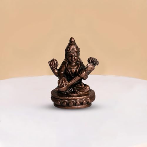 Saraswati Idol 190gm, Pure Copper