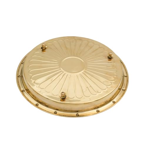 Brass Puja Thali | Traditional Gold Polish Thali for Aarti, Mandir, and Rituals