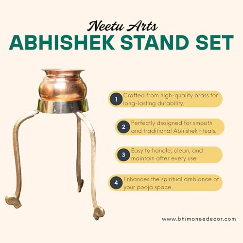 Swastik Abhishek Stand – 6 Inch Large Brass Puja Stand
