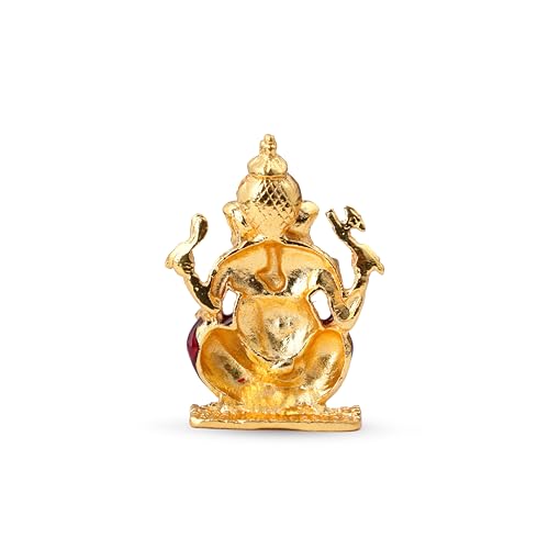 Gold-Plated Ganpati Idol | 6.5 CM Sitting Lord Ganesha Statue