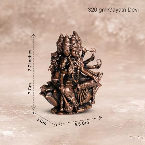 Gayatri Devi Idol in Pure Copper, 320gm