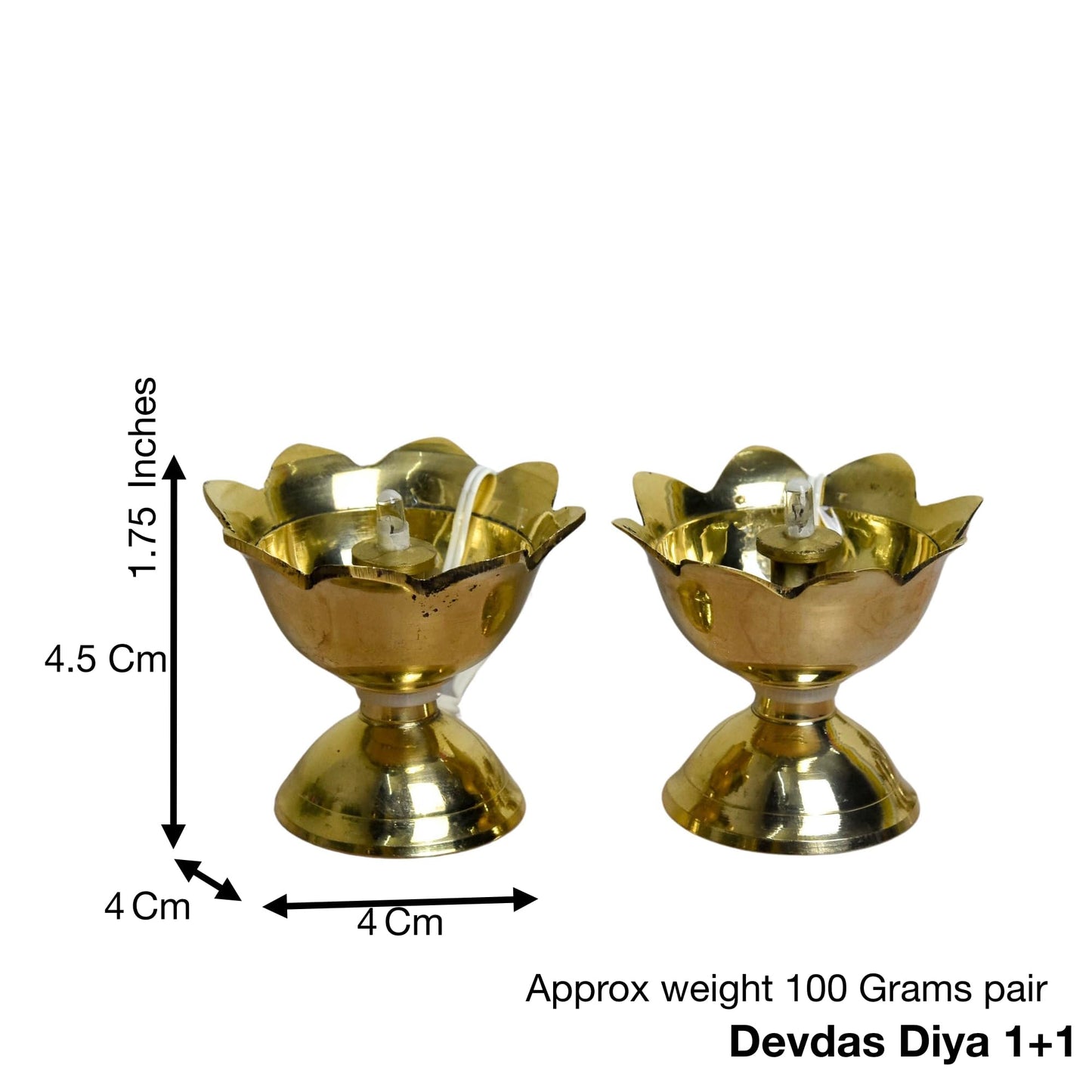 Pure Brass LED Lotus Diya | 1.75 Inches, 100gm