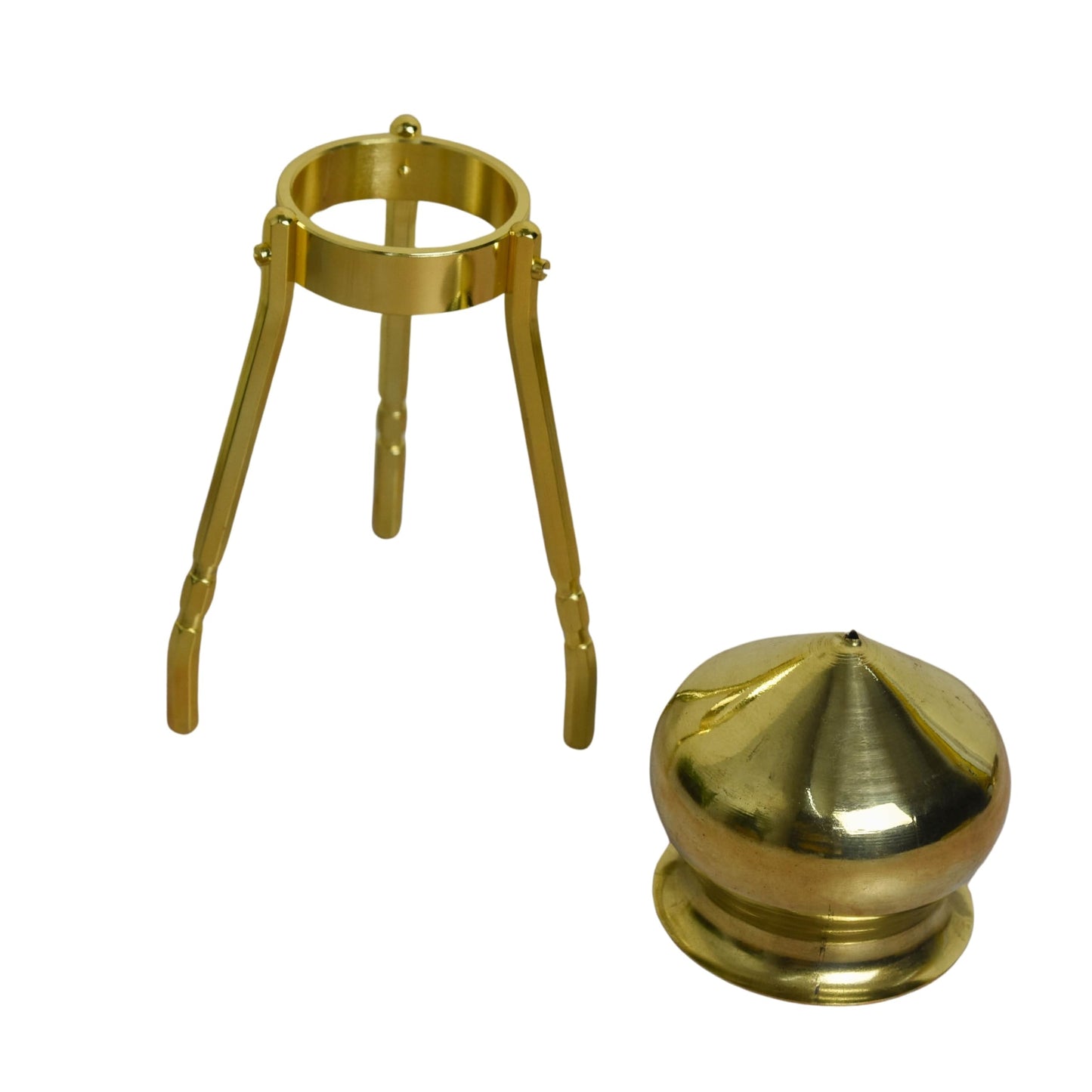4.6-Inch Brass Abhishek Stand Set with Kalash