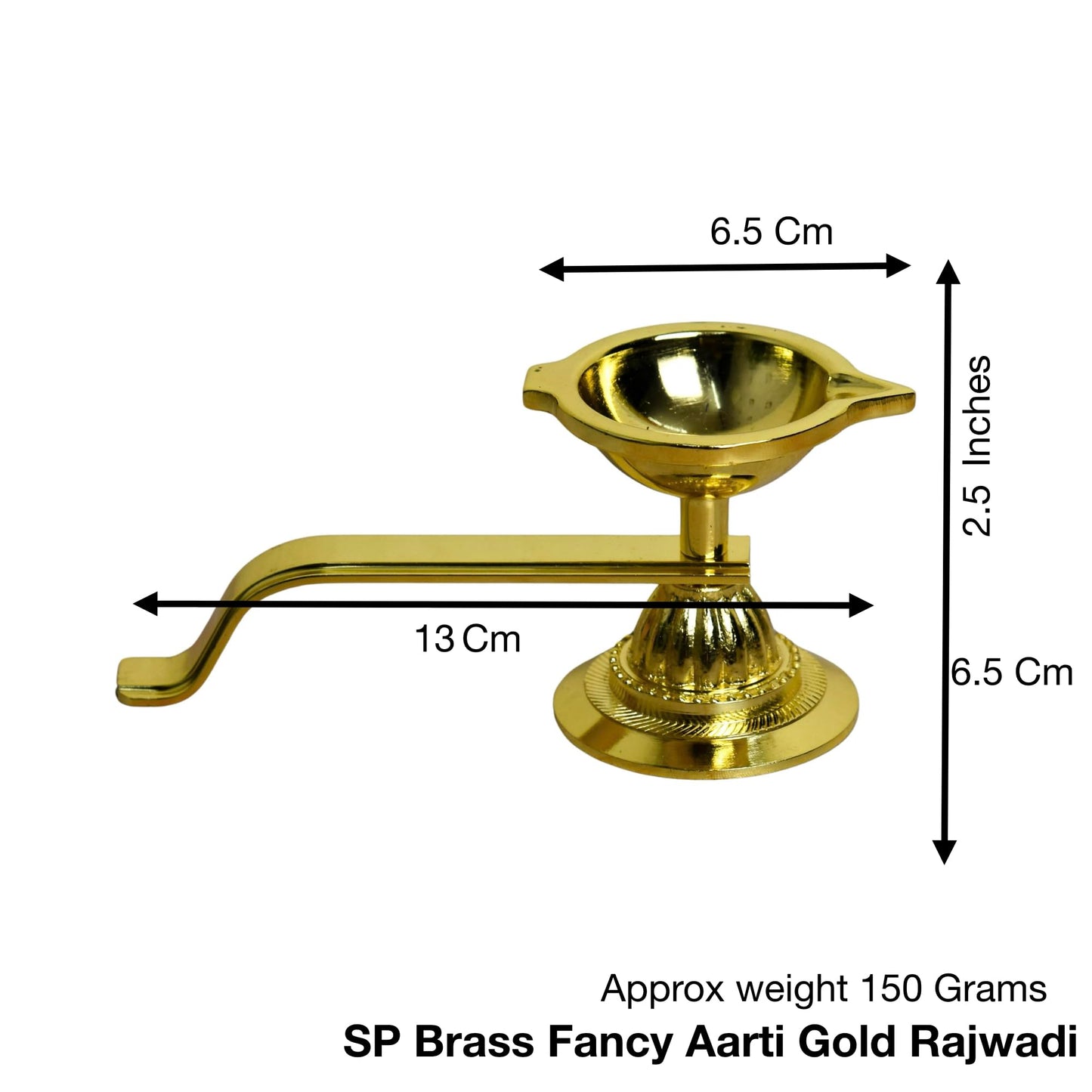 Pure Brass Aarti Gold Rajwadi | 2.5 Inches | 150 gm
