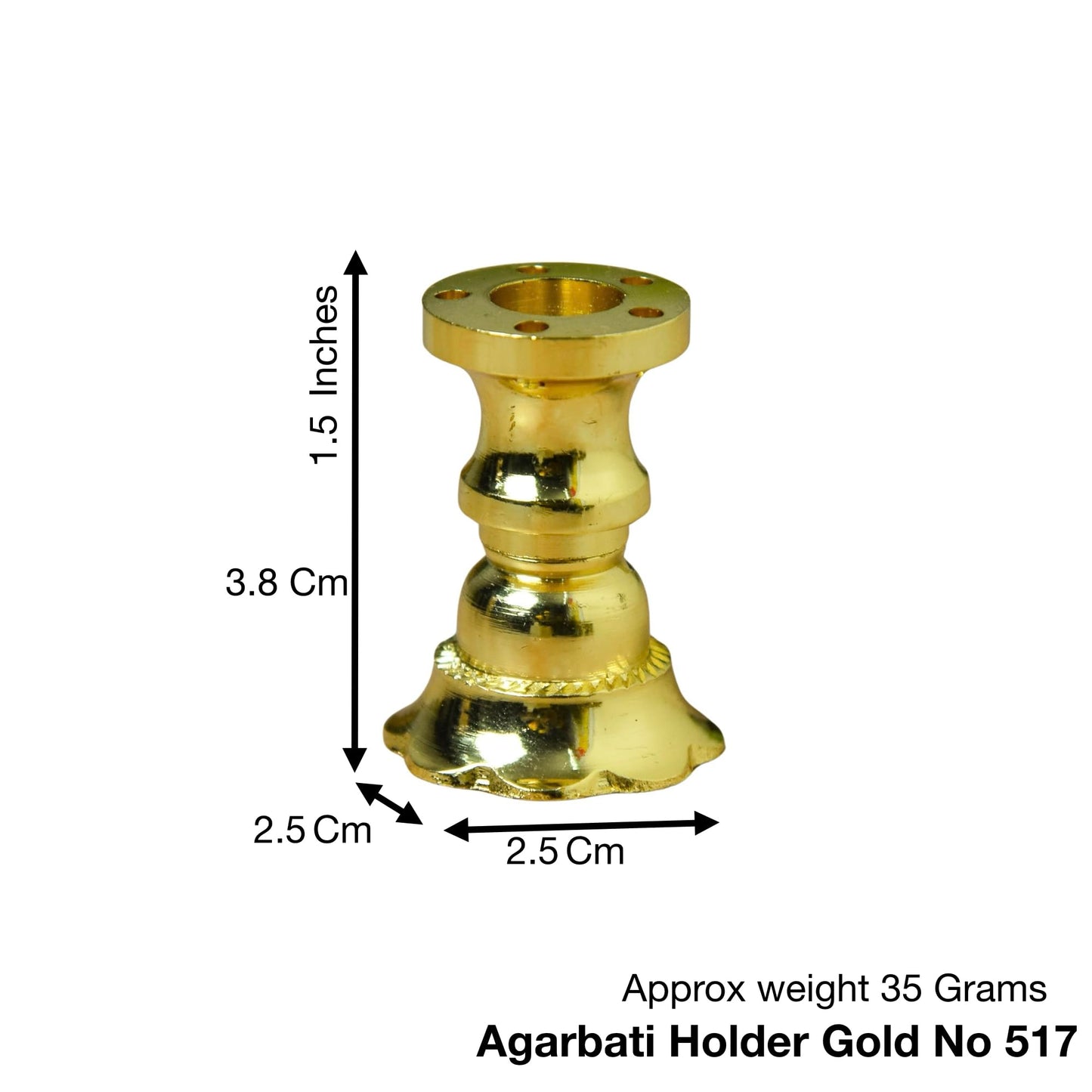 Pure Brass Agarbatti Stand | Dhoop Holder for Pooja | 1.5 Inches | 35 gm | 1 Pc
