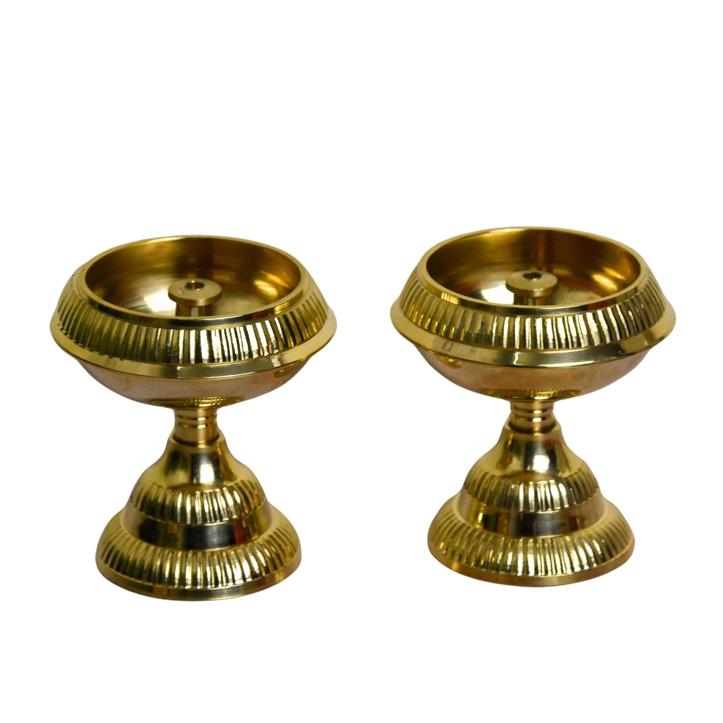 Pure Brass Kuber Akhand Nanda Stand Diya| 2.5 Inches, Pack of 1 Pair