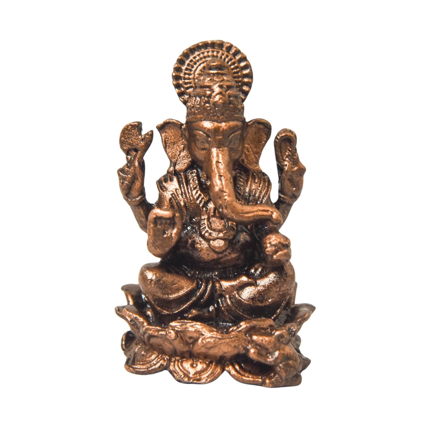 1.4 Inch Copper Ganesha Idol | 30 Grams Weight | Patina Antique Finish