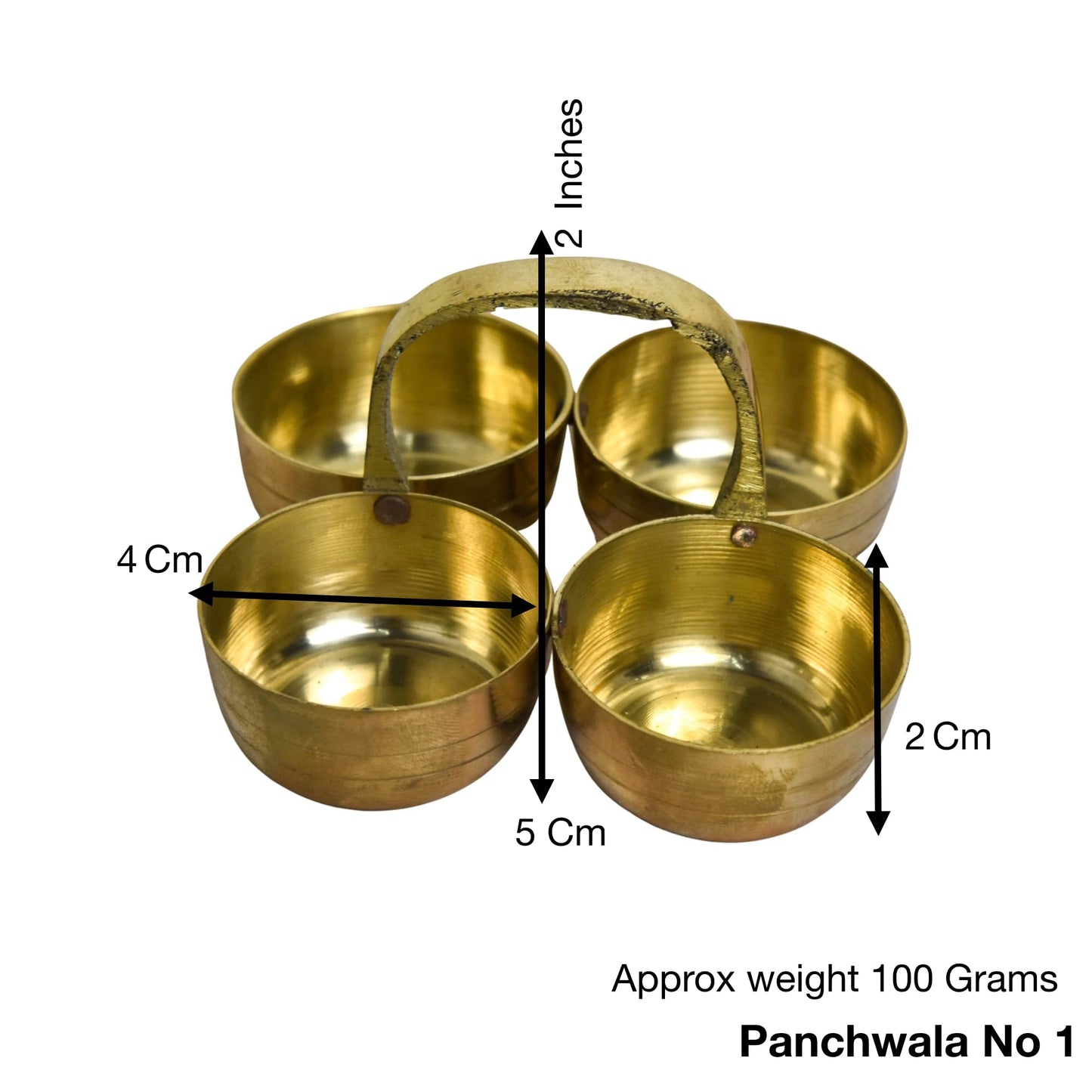 Brass Chowmukh Chopala Bowl Stand | 2 Inches, 100 gm