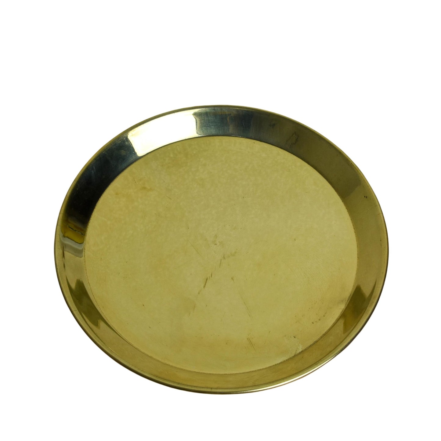 8-Inch Pure Brass Pooja Thali Set with Diyas, kumkum bowls, Aarti stand, Panchpatra with spoon, Karpoor aarti and Bell