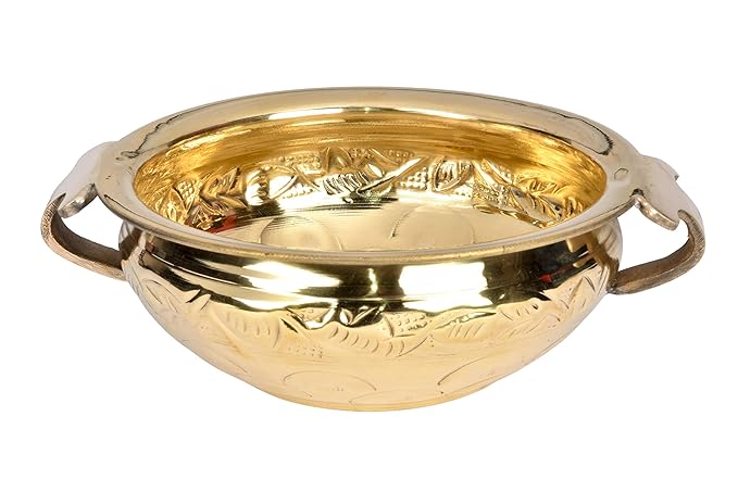 Pure Brass Urli Bowl | Solid Hammered Design | Decorative Bowl 6.5" | 500 ML | Festive Decor | Floating Candle Bowl | Pooja Essential | Home & Office Accent