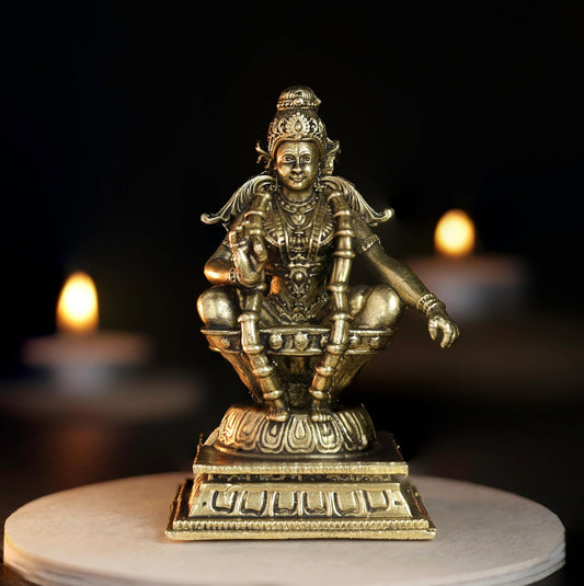 260 gm Ayyappa Panchloha Idol 8 cm Height | Solid Panchaloha God Statue for Home Pooja, Temple, Office & Gifting