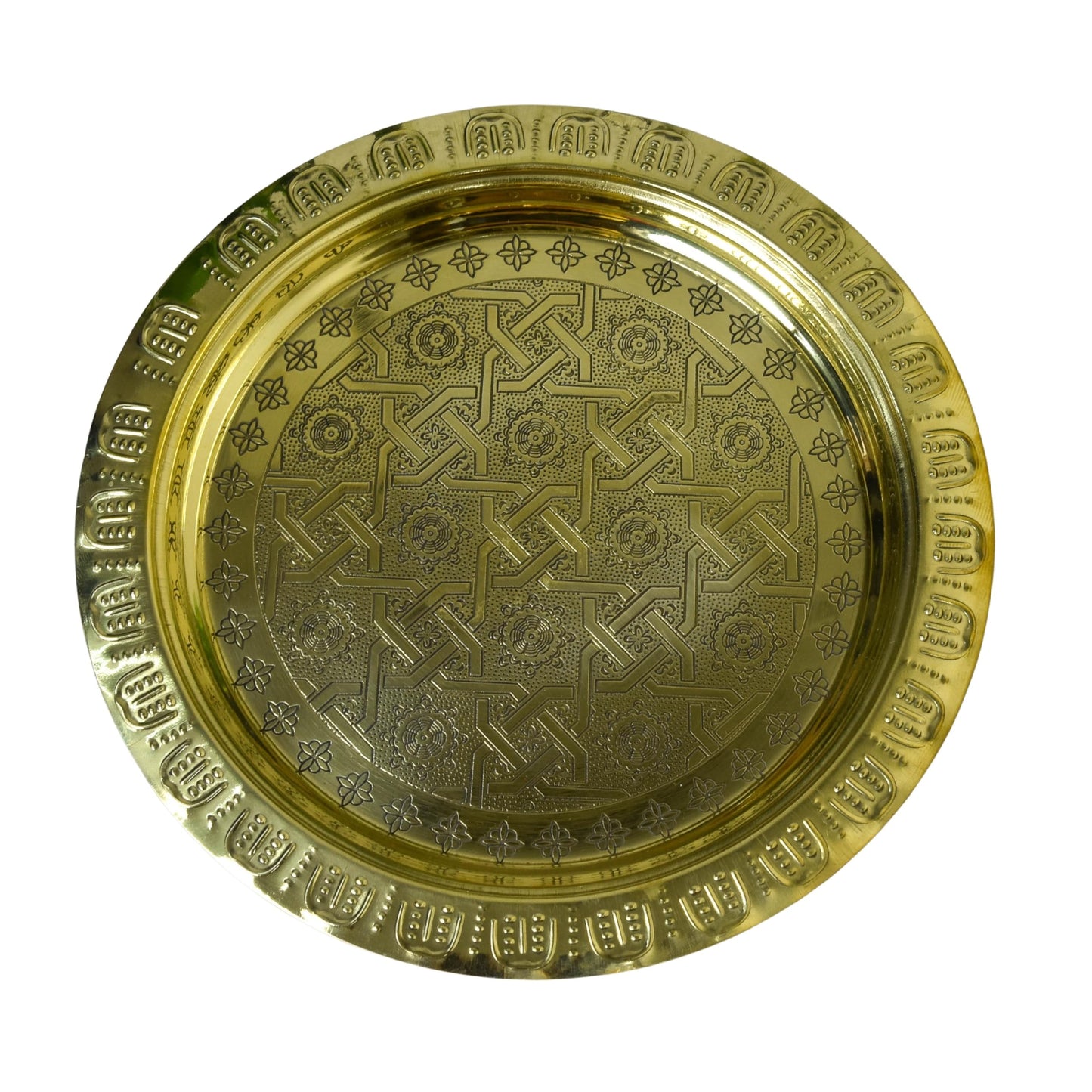 Pure Brass 9-Inch Pooja Thali Set (650g)