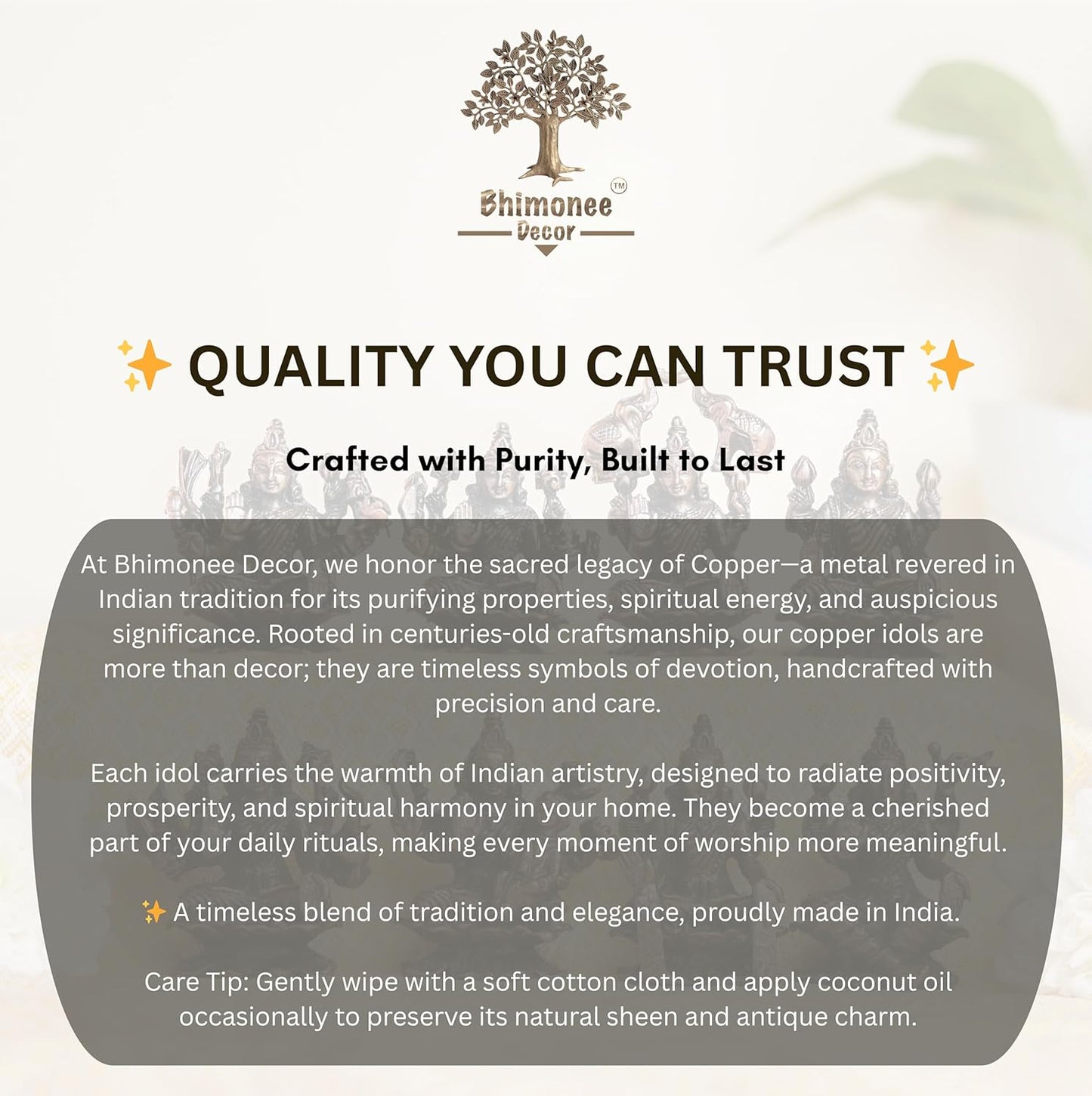 Ashtalakshmi Set 500gm | 2-Inch Handmade Copper Idols Set of 8 | Patina Antique Finish | Lakshmi Devi Murti for Pooja