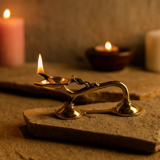 Pure Brass Spoon Aarti, Deep, Deepak, Diya for Pooja Purposes, 2 Inches, 240gm