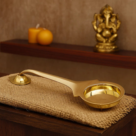 Pure Brass Aarti, Deep, Deepak, Diya for Pooja Purposes, 1 Inches, 140gm