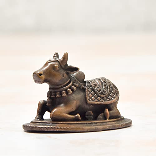 Copper Handmade Nandi Idol 1.25 inches