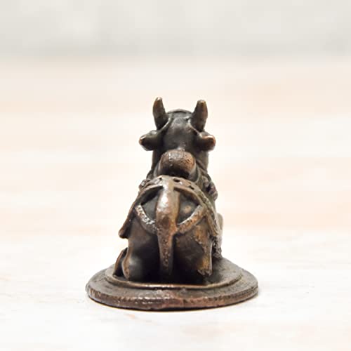Copper Handmade Nandi Idol 1.25 inches Bhimonee Decor