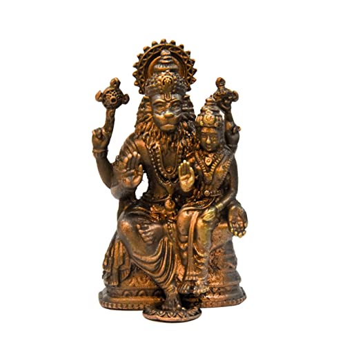 Copper Handmade Lakshmi Narasimha Idol