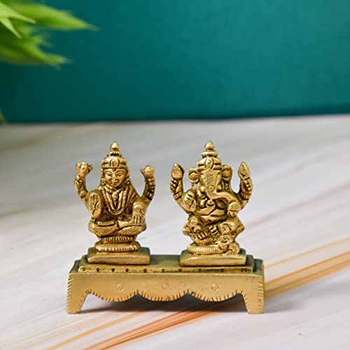 Brass Ganesha Lakshmi Idol
