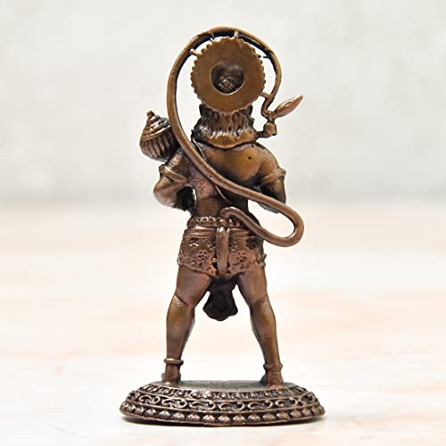 Copper Hanuman Idol, 65 Grams, 2.75 inches, Patina Antique Finish