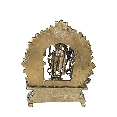 Copper Handmade Lord Ram Darbar Murti Back View