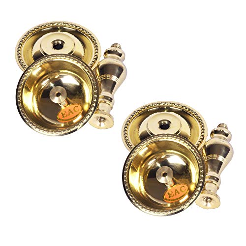 Pure Brass Heavy Udupi Nanda Diya (5.2 Inches, No-3) Set of 2