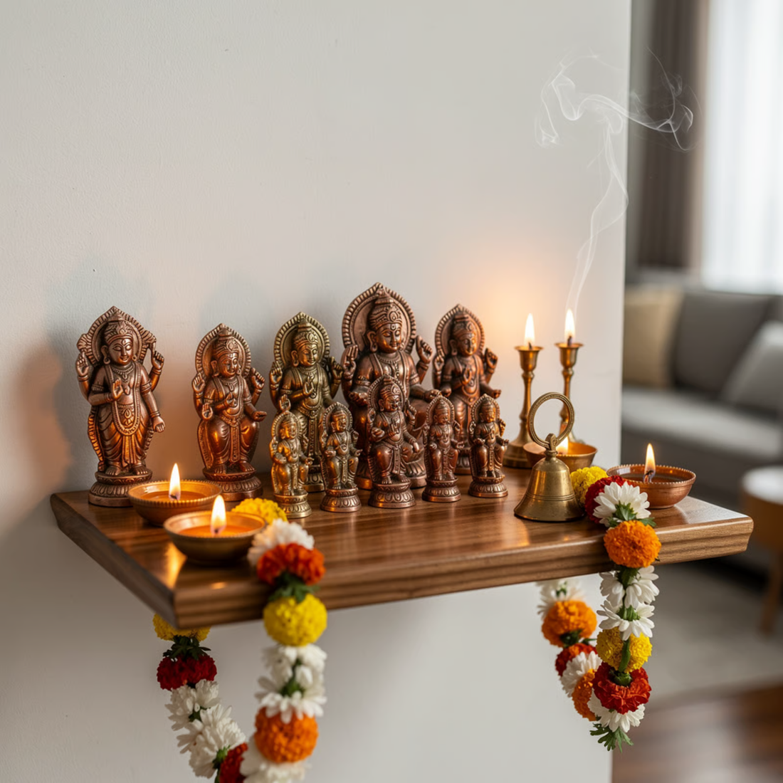 Bhimonee Decor Copper and Brass Idols: A Spiritual Blend for Balanced Energy in Home Mandir and Daily Worship