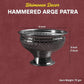 Hammered Fancy Large Patra Metal Pooja Vessel with Pedestal Base | Traditional Mandir Ritual Item | Silver Finish | 4 Inch