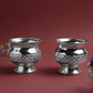 Fancy Kumkum Bowl Set of 2 with Pedestal Base| Silver finish