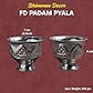 FD Padam Pyala Kumkum Bowl | Fancy Metal Haldi Kumkum Holder for Pooja Ritual | Silver Finish | 6 cm
