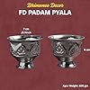 FD Padam Pyala Kumkum Bowl | Fancy Metal Haldi Kumkum Holder for Pooja Ritual | Silver Finish | 6 cm