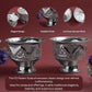 FD Padam Pyala Kumkum Bowl | Fancy Metal Haldi Kumkum Holder for Pooja Ritual | Silver Finish | 6 cm