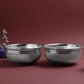 Hammered Danam Bowl Set of 2 | Fancy Metal Kumkum Haldi Bowl for Pooja Ritual | Silver Finish | 4 Inch