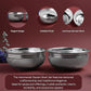 Hammered Danam Bowl Set of 2 | Fancy Metal Kumkum Haldi Bowl for Pooja Ritual | Silver Finish | 4 Inch