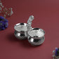 Panchwala Hammered Danam Kumkum Bowl Set of 2| Silver Finish | 4 Inch