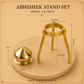 4.6-Inch Brass Abhishek Stand Set with Kalash
