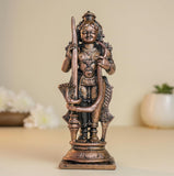Udupi Krishna with Snake | 12 cm | 410gm Handmade Copper Idol | Antique Patina Finish | Lord Krishna Murti Statue | Pooja Mandir Home