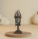 Trishul Damruga | 2-Inch - 30gm Handmade Copper Idol | Shiv Trishul with Damru for Pooja