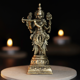 260gm South Krishna Panchloha Idol | Size 9 × 3 × 3 CM | Handcrafted Traditional Divine Statue for Home & Temple Décor