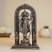 Prabavalli Ram Lala | 15 cm | 380gm Handmade Copper Idol | Antique Patina Finish | Lord Ram Murti Statue