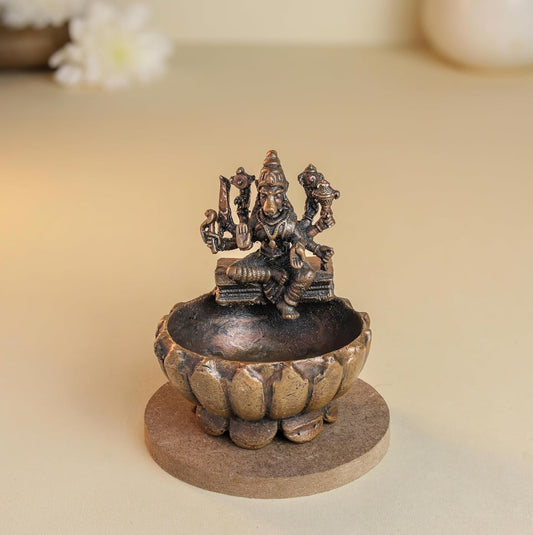 Varahi Urli 160gm | 2.3-Inch Handmade Copper Idol | Patina Antique Finish | Varahi Amman Urli for Pooja Ghar
