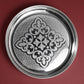 Etching Halwa Plate for Pooja & Serving | Silver Finish Decorative Sweet & Prasad Plate | Traditional Temple Home Mandir Festive Use | 22.6 cm Diameter
