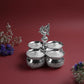 Panchwala 4 Bowl Murga Kumkum Holder | Silver finish