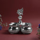 Panchwala 4 Bowl Murga Kumkum Holder | Silver finish