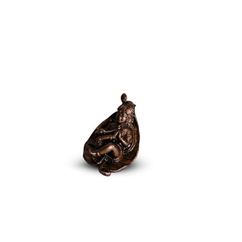 Leaf Krishna Idol 50gm, Pure Copper