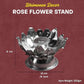 Rose Flower Kumkum Bowl Stand Metal Pooja Accessory for Home Mandir