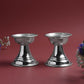 GS Neeranjan Diya Small 5 CM | Metal Pooja Oil Lamp | Home Mandir Aarti Deepak | Traditional Hindu Ritual Diya  | Silver Finish |