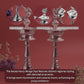 GS Kerala Fancy Murga Diya 8 Inch | Traditional Metal Peacock Oil Lamp | Silver Finish